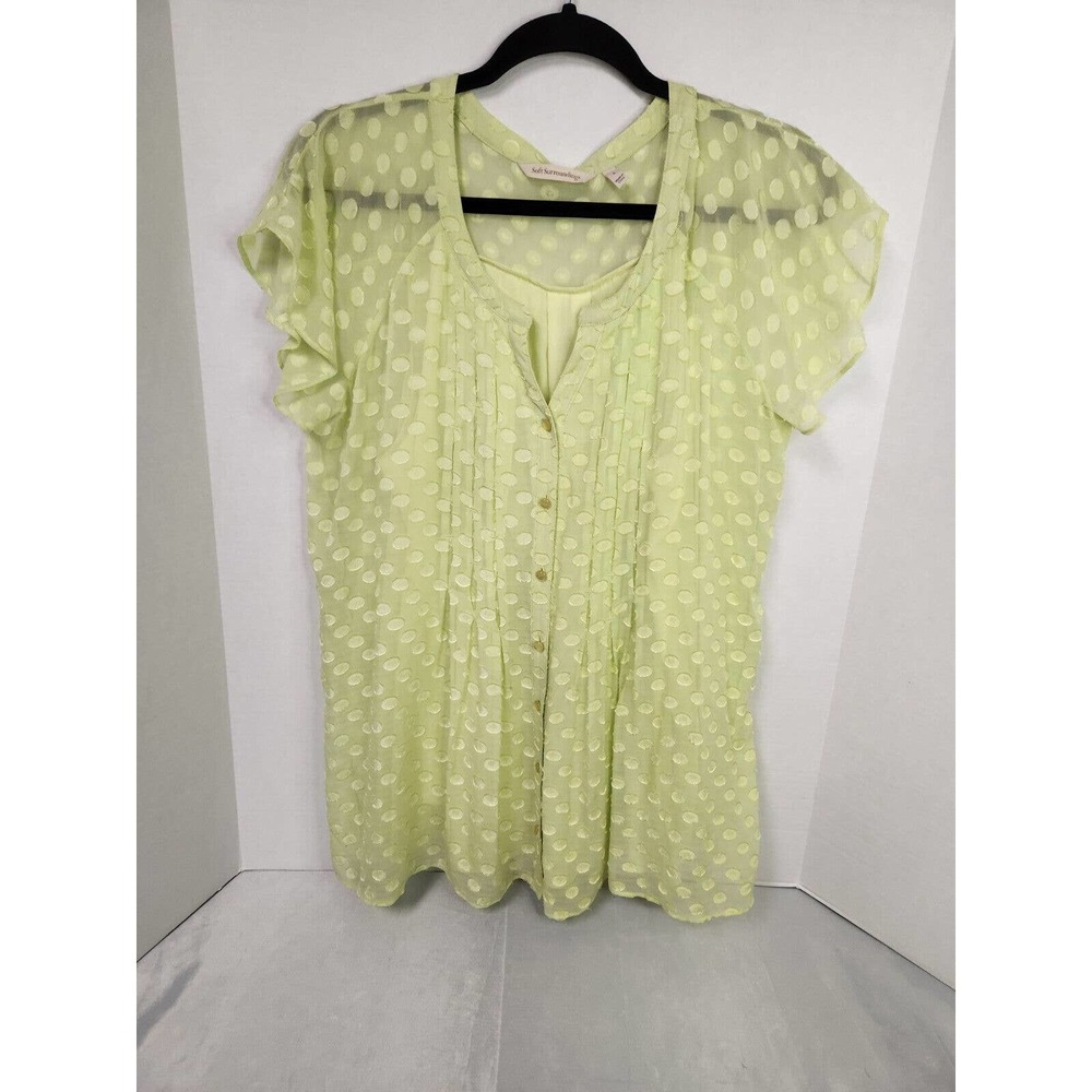 Soft Surroundings Yellow short sleeve blouse size L